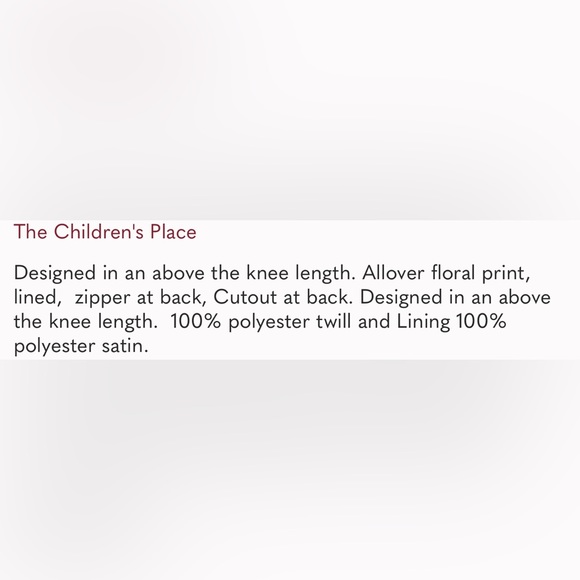 The Children's Place Girls Sleeveless Pleated Floral Dress with Back Cutout - Picture 7 of 7